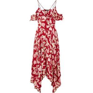 Topshop PETITE Asymmetric Floral Maxi Dress